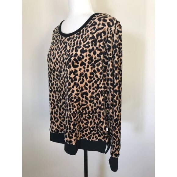 KATE SPADE Super Soft Velour Top Womens Size Medium Leopard Print - Picture 4 of 8